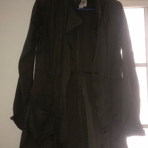 Army green trench coat